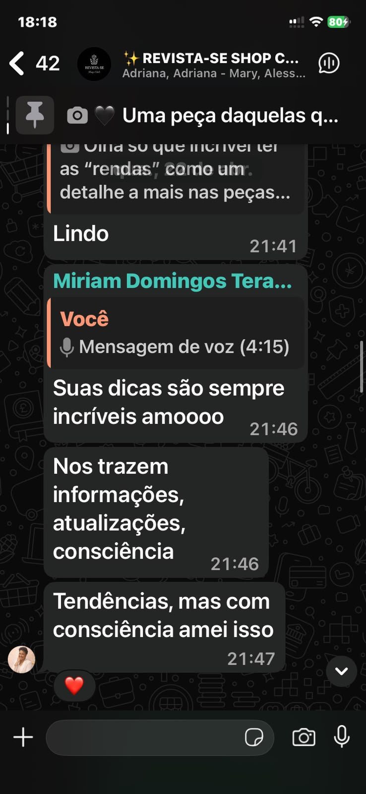 Depoimento do grupo Shop Club