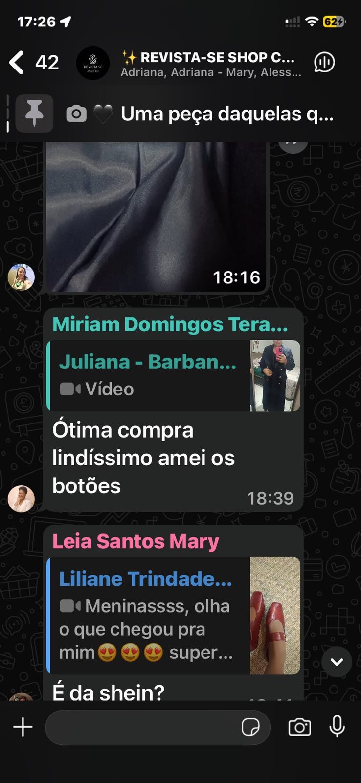 Depoimento do grupo Shop Club