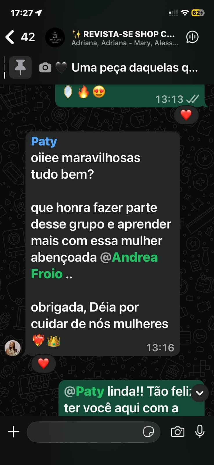 Depoimento do grupo Shop Club